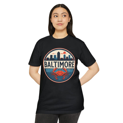 Baltimore Skyline Crab T-Shirt — Retro City Souvenir Tee