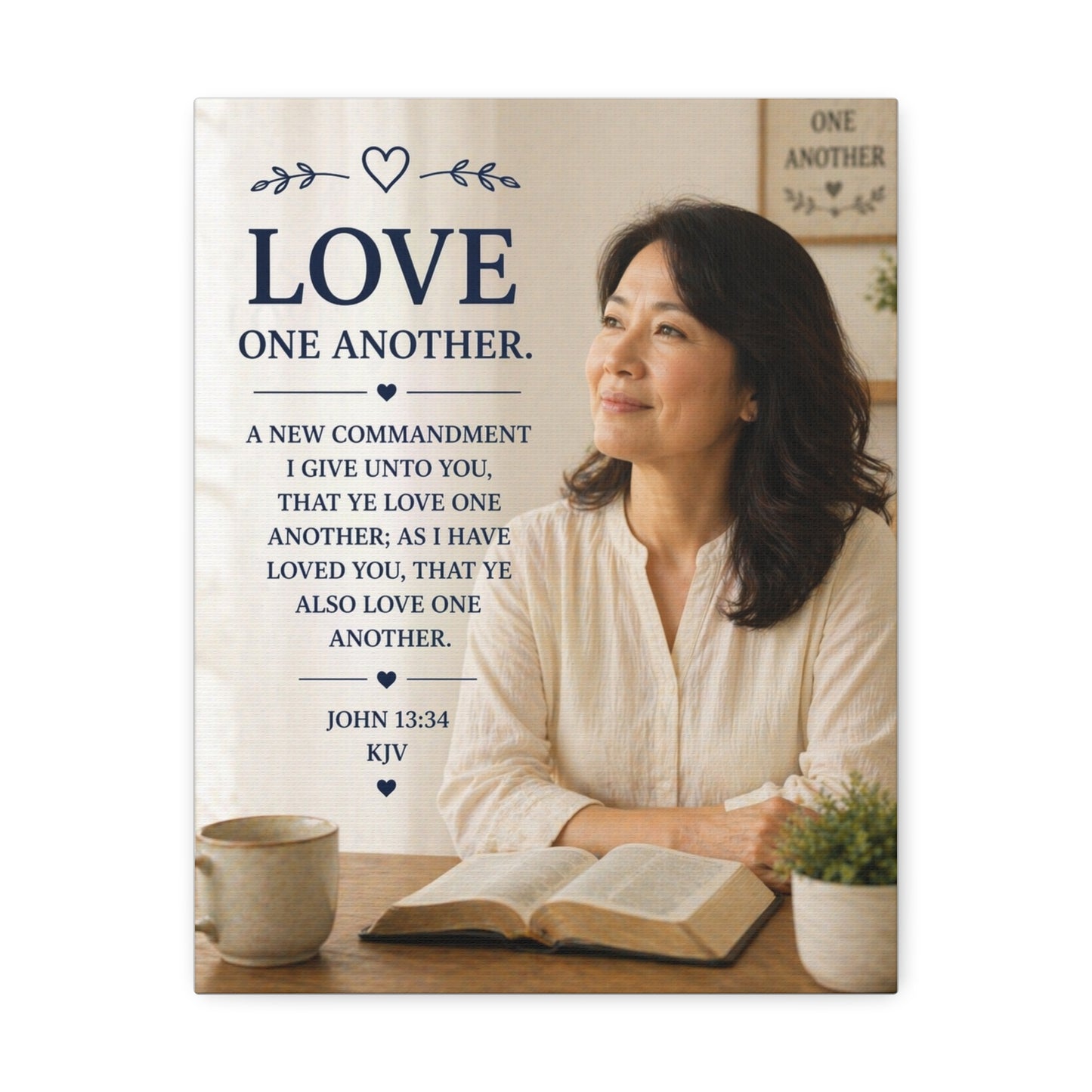 Love One Another - John 13:34 KJV Canvas Wall Art