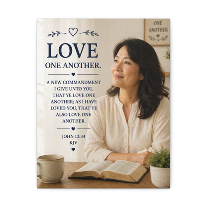 Love One Another - John 13:34 KJV Canvas Wall Art