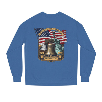 Liberty 250th Anniversary Sweatshirt — American Flag, Liberty Bell & Statue of Liberty Graphic