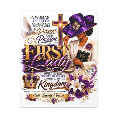 First Lady Faith Canvas - Christian Woman Inspirational Wall Art