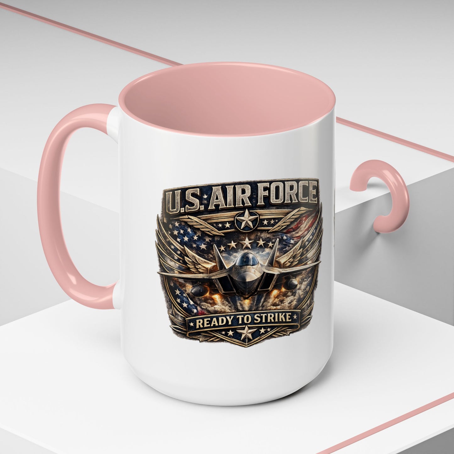 U.S. Air Force Accent Coffee Mug — "Ready to Strike" Military Aviation Gift