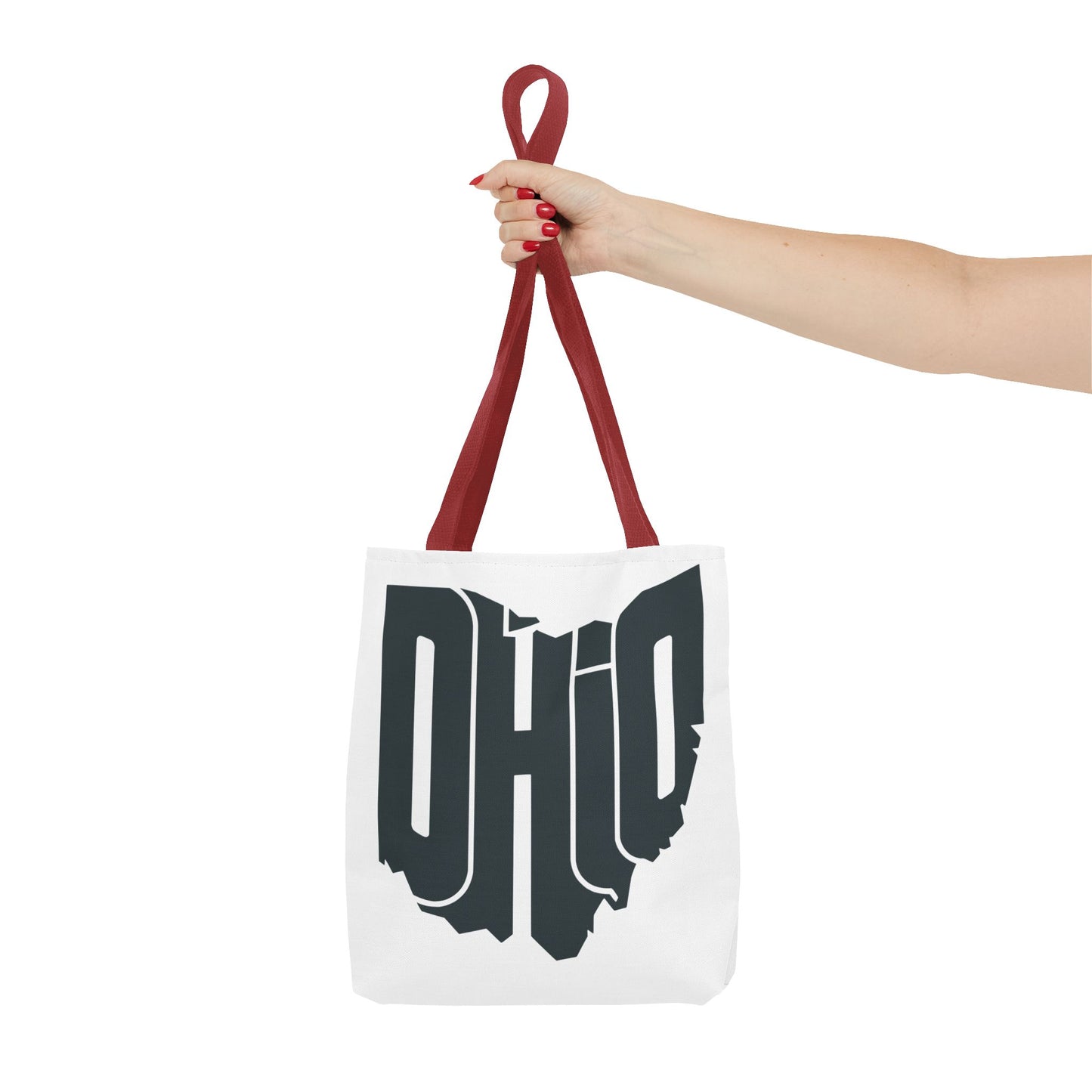 Ohio State Outline Tote Bag — Retro Ohio Text Graphic Tote