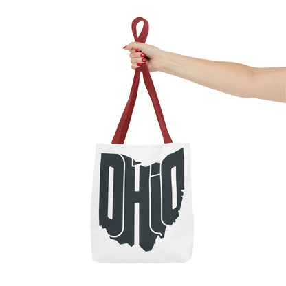 Ohio State Outline Tote Bag — Retro Ohio Text Graphic Tote