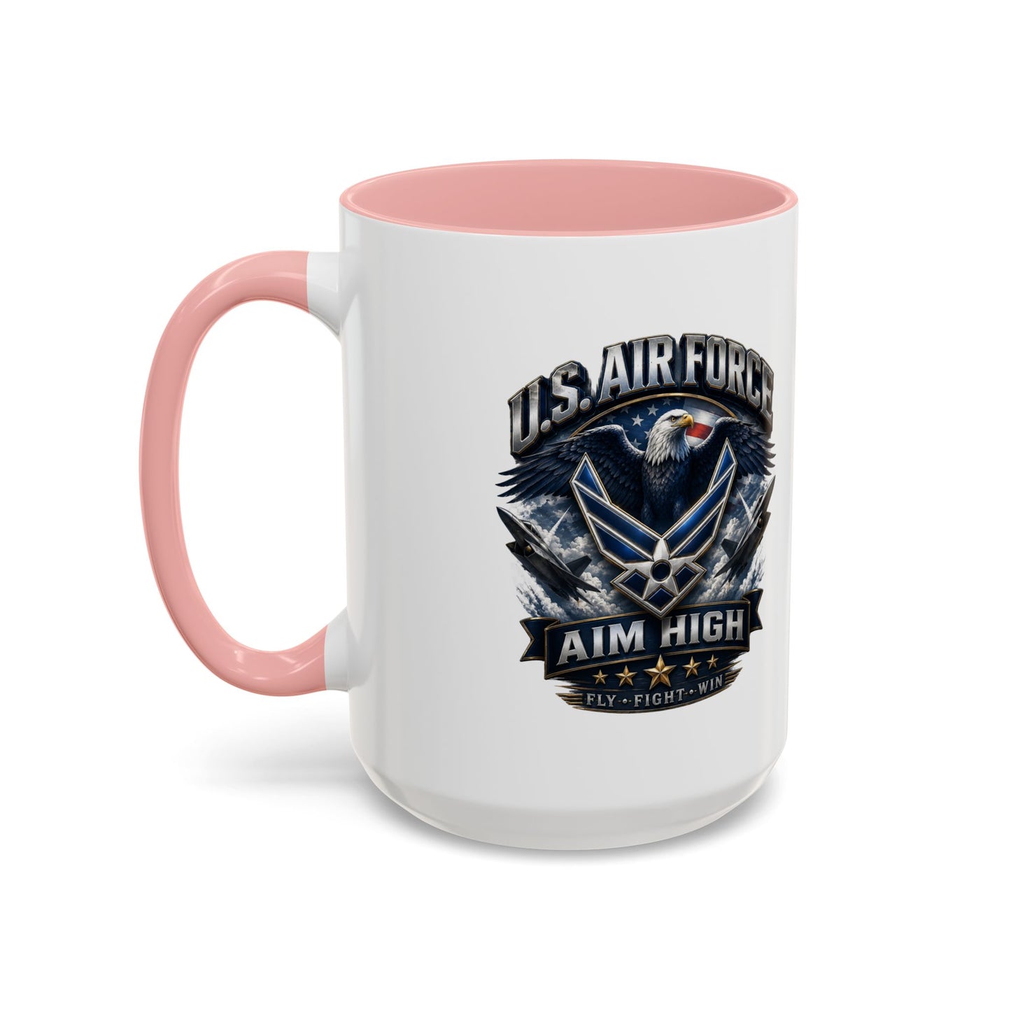 U.S. Air Force Accent Coffee Mug — Aim High Eagle Design (11/15 oz)