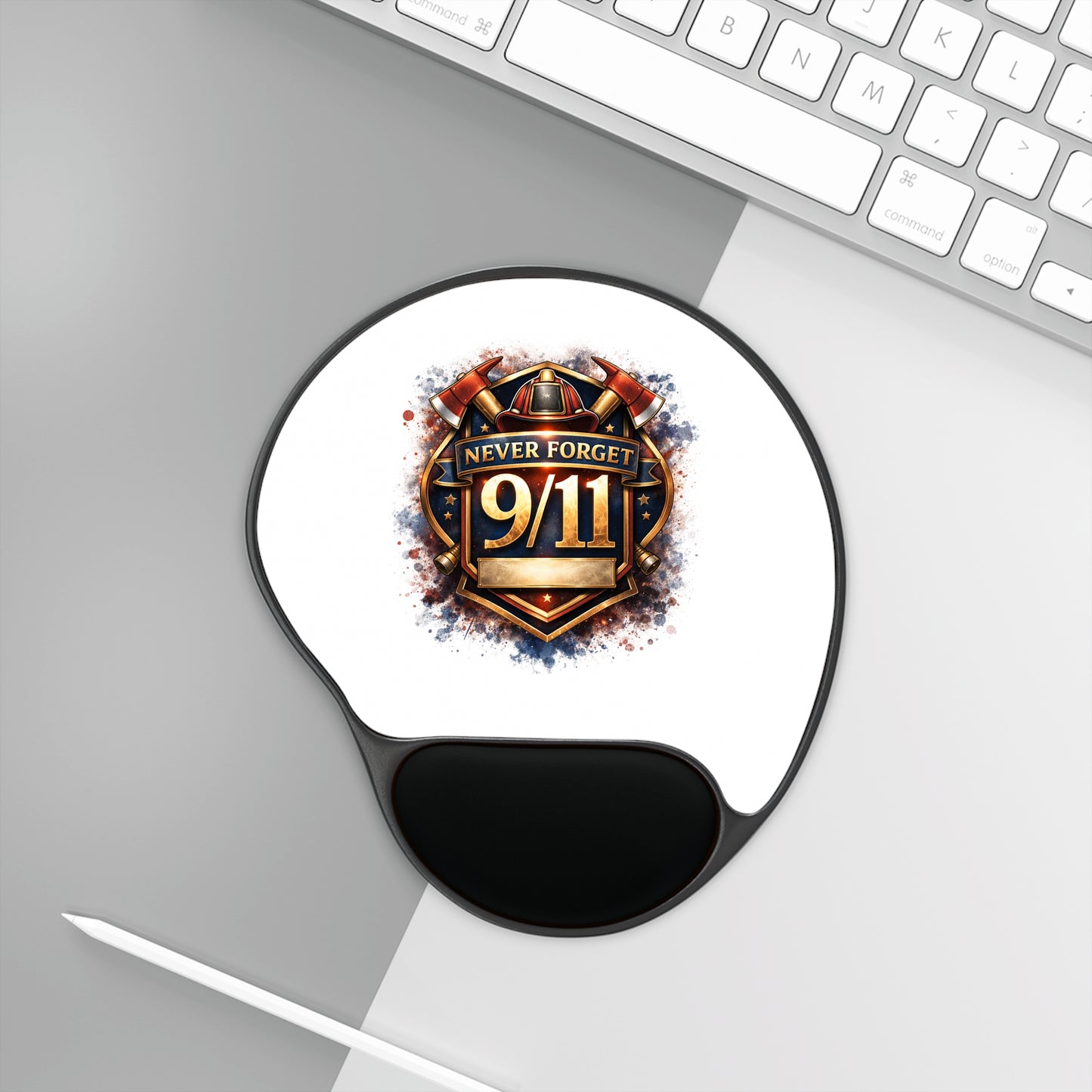 9/11 Never Forget Mouse Pad with Wrist Rest – Memorial Desk Mousepad for Veterans & First Responders