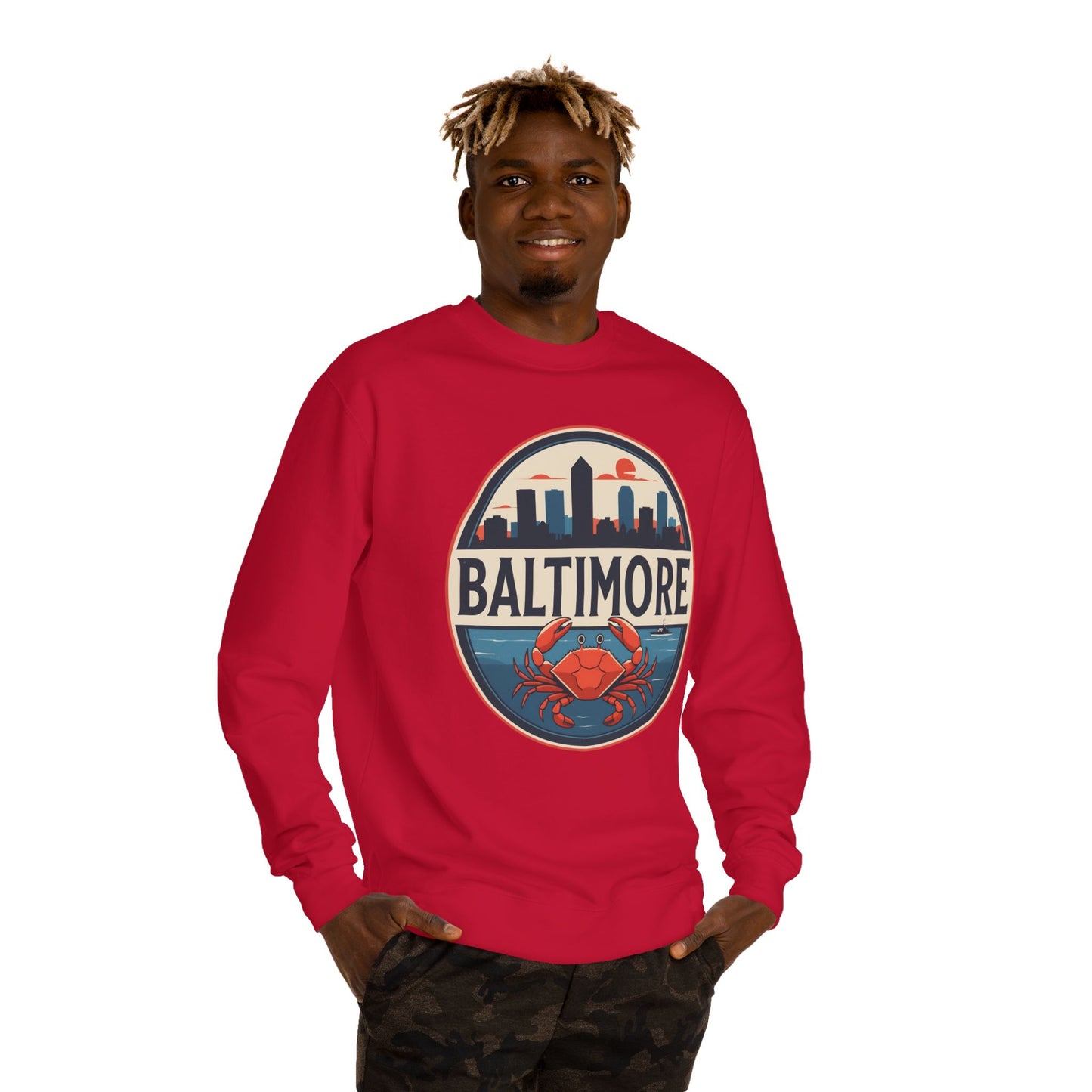 Baltimore Skyline Crab Sweatshirt – Retro City Crewneck