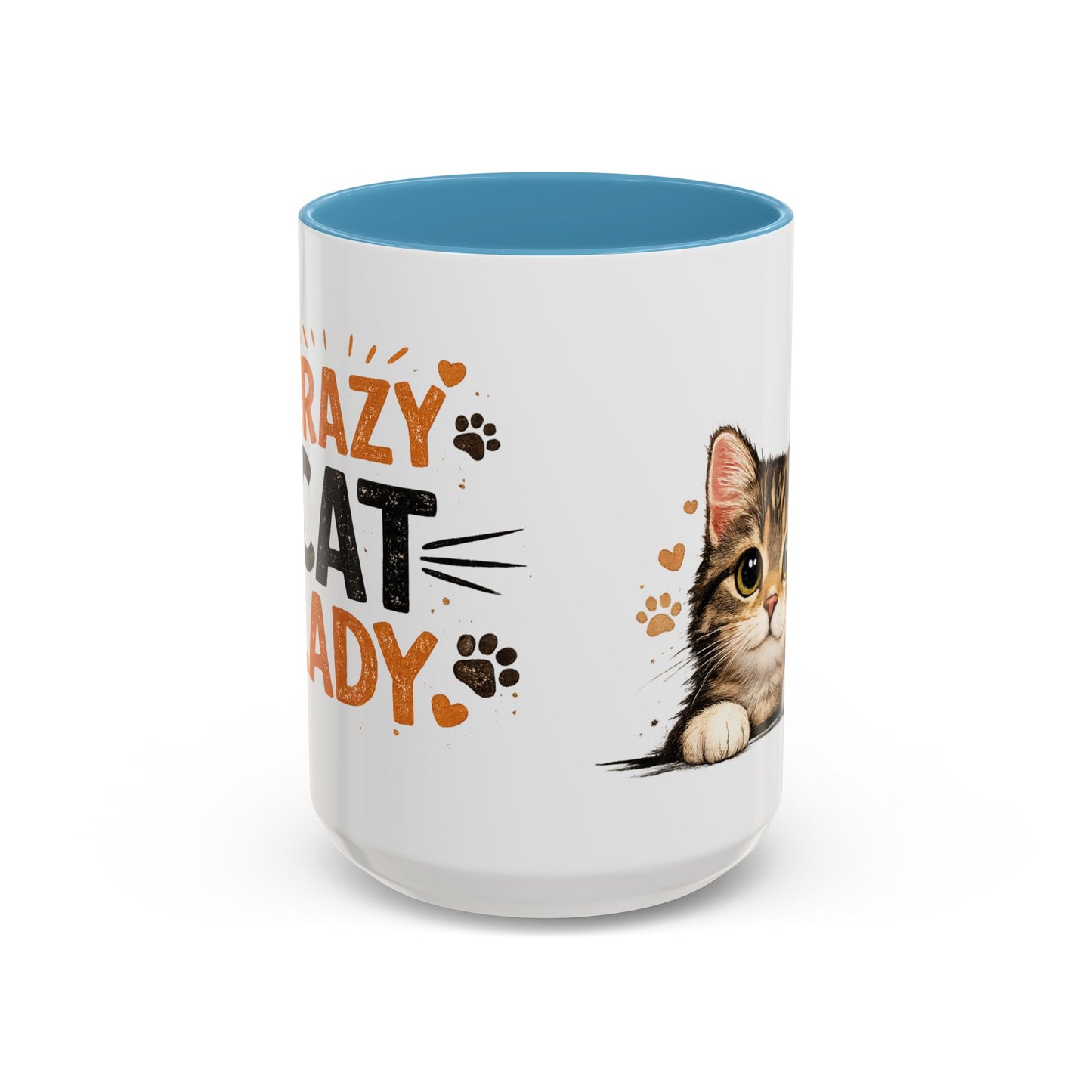 Cat Mug — "Crazy Cat Lady" Cute Kitten Accent Coffee Mug (11/15 oz)
