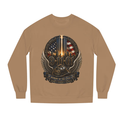 9/11 Memorial Crewneck Sweatshirt — Tribute to Fallen Heroes
