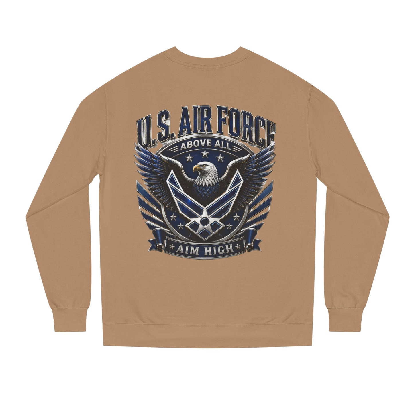 U.S. Air Force Crewneck Sweatshirt — "Above All, Aim High" Graphic