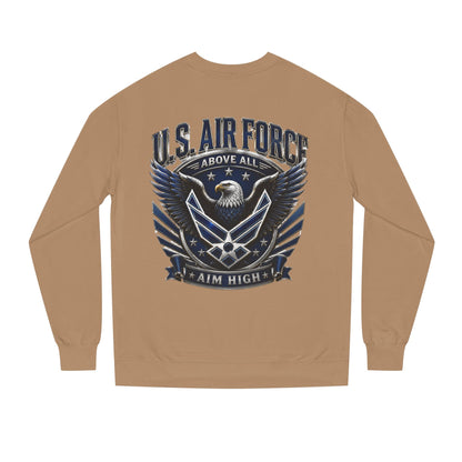 U.S. Air Force Crewneck Sweatshirt — "Above All, Aim High" Graphic