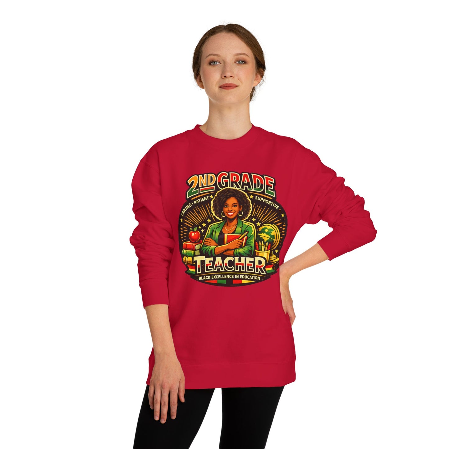 2nd Grade Teacher Sweatshirt — Proud Black Educator Crewneck