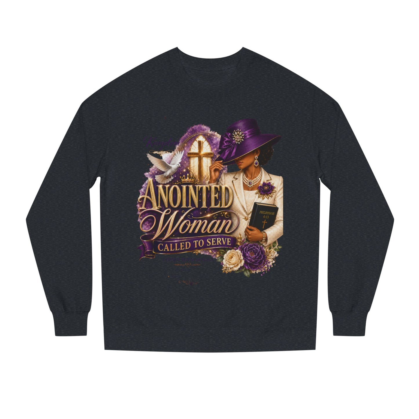 Anointed Woman Crewneck Sweatshirt — Called to Serve Gospel Graphic