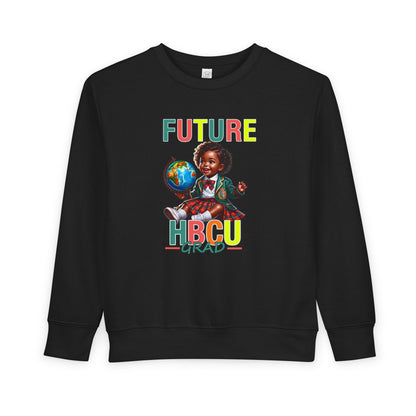 Future HBCU Grad Toddler Sweatshirt — Cute Black Girl Globe Design
