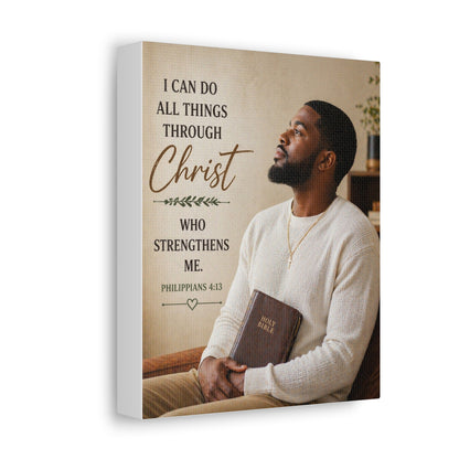 Canvas Wall Art — "I Can Do All Things Through Christ" Inspirational Bible Verse (Philippians 4:13)