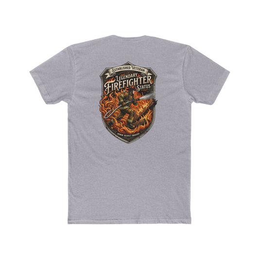 Firefighter Badge T-Shirt — Legendary Firefighter Status Graphic Tee