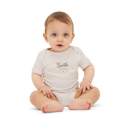Faith Baby Infant Bodysuit – Cute Religious Baby One-Piece with Hearts