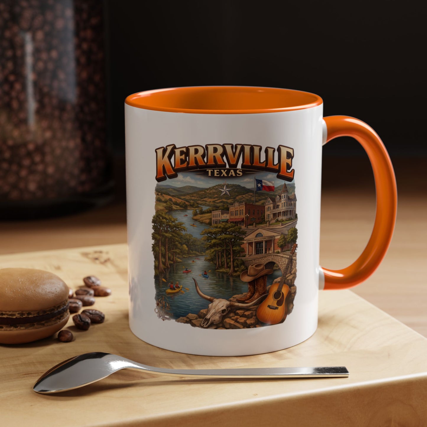 Kerrville Texas Souvenir Coffee Mug — Scenic Riverfront Design (11/15oz)