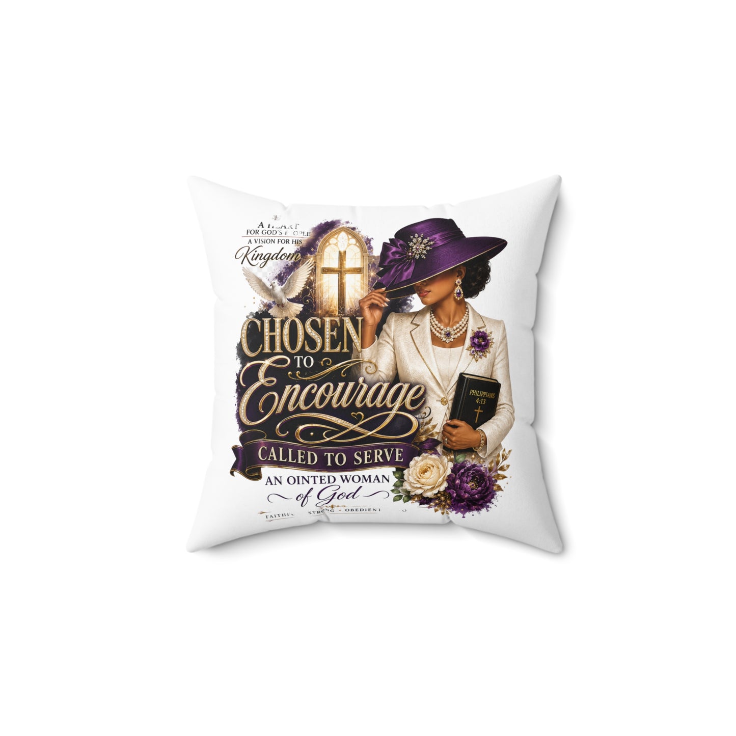 Christian Decorative Pillow — "Chosen to Encourage" Church Ladies Accent Pillow