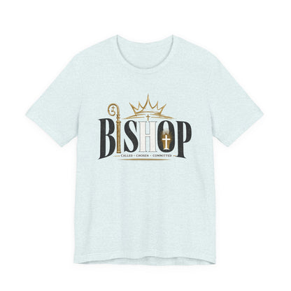 Bishop Graphic Tee — 'BISHOP' Crown & Crosier Church Leadership Shirt