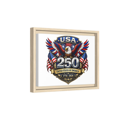 USA 250 Anniversary Framed Canvas — Patriotic Eagle 1776–2026 Wall Art