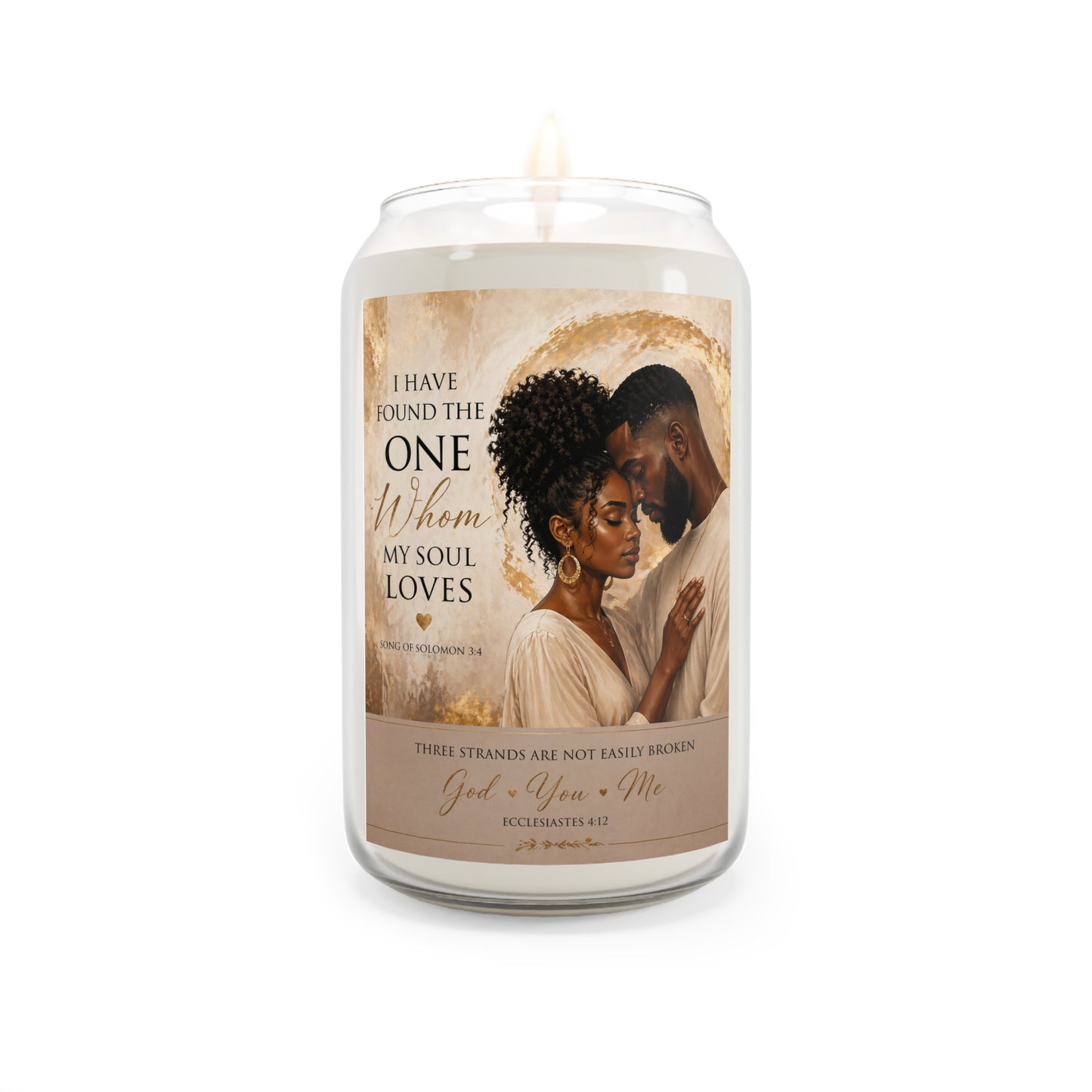 Soy Scented Candle 13.75oz — "I Have Found the One Whom My Soul Loves" Romantic Gift