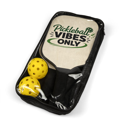 Pickleball Paddle Set — "Pickleball Vibes Only" Design (2 Pack with Balls)