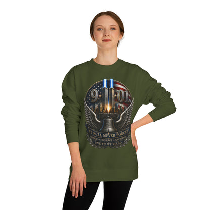9/11 Memorial Sweatshirt — We Will Never Forget Tribute Crewneck