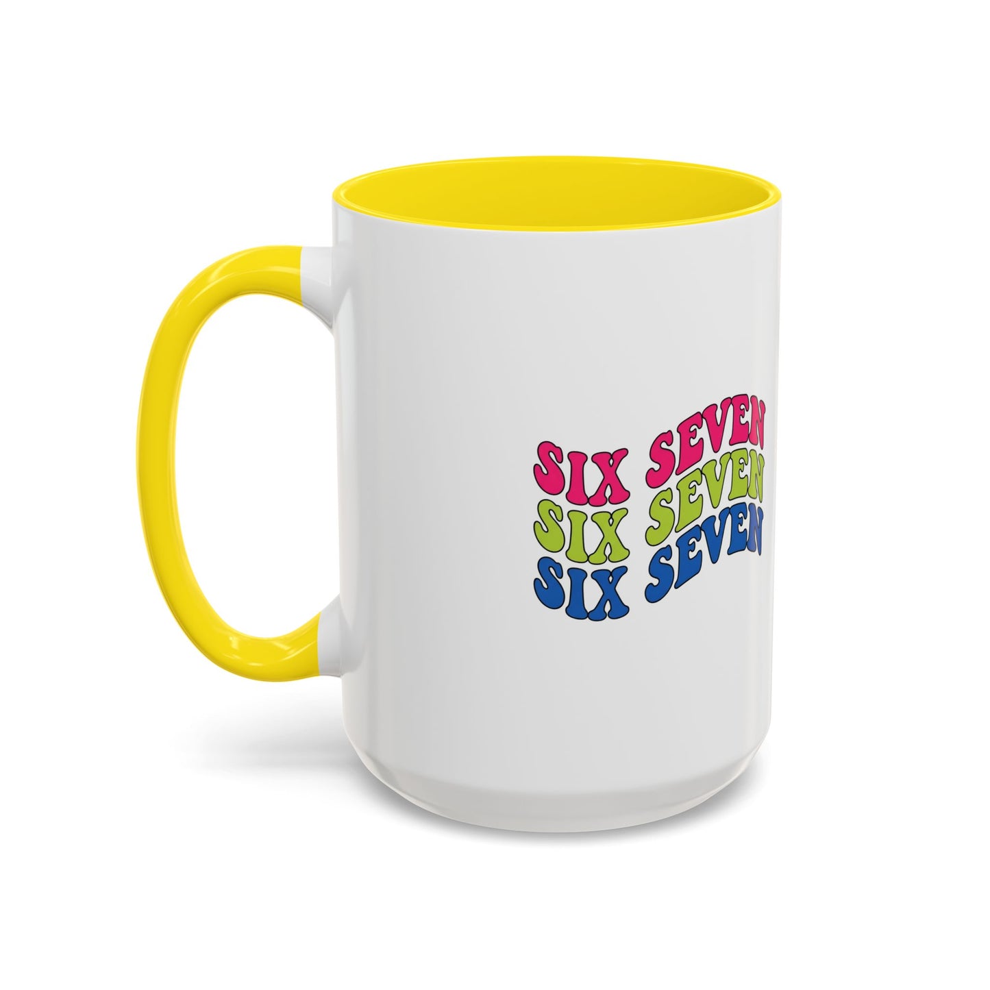 Six Seven Retro Accent Coffee Mug — Colorful 11/15oz Ceramic Tea Cup