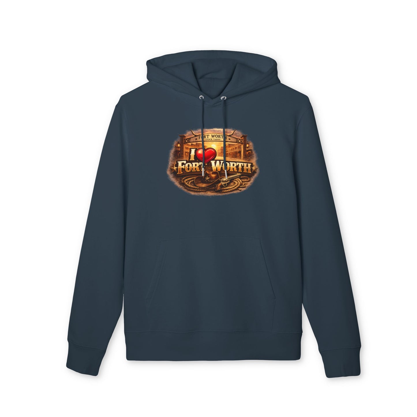 Fort Worth Retro Logo Hoodie — I  Fort Worth City Sweatshirt