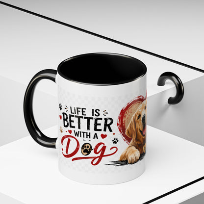 Pawsitive Vibes Coffee Mug - "Wag More, Worry Less" Dog Lover Accent Mug