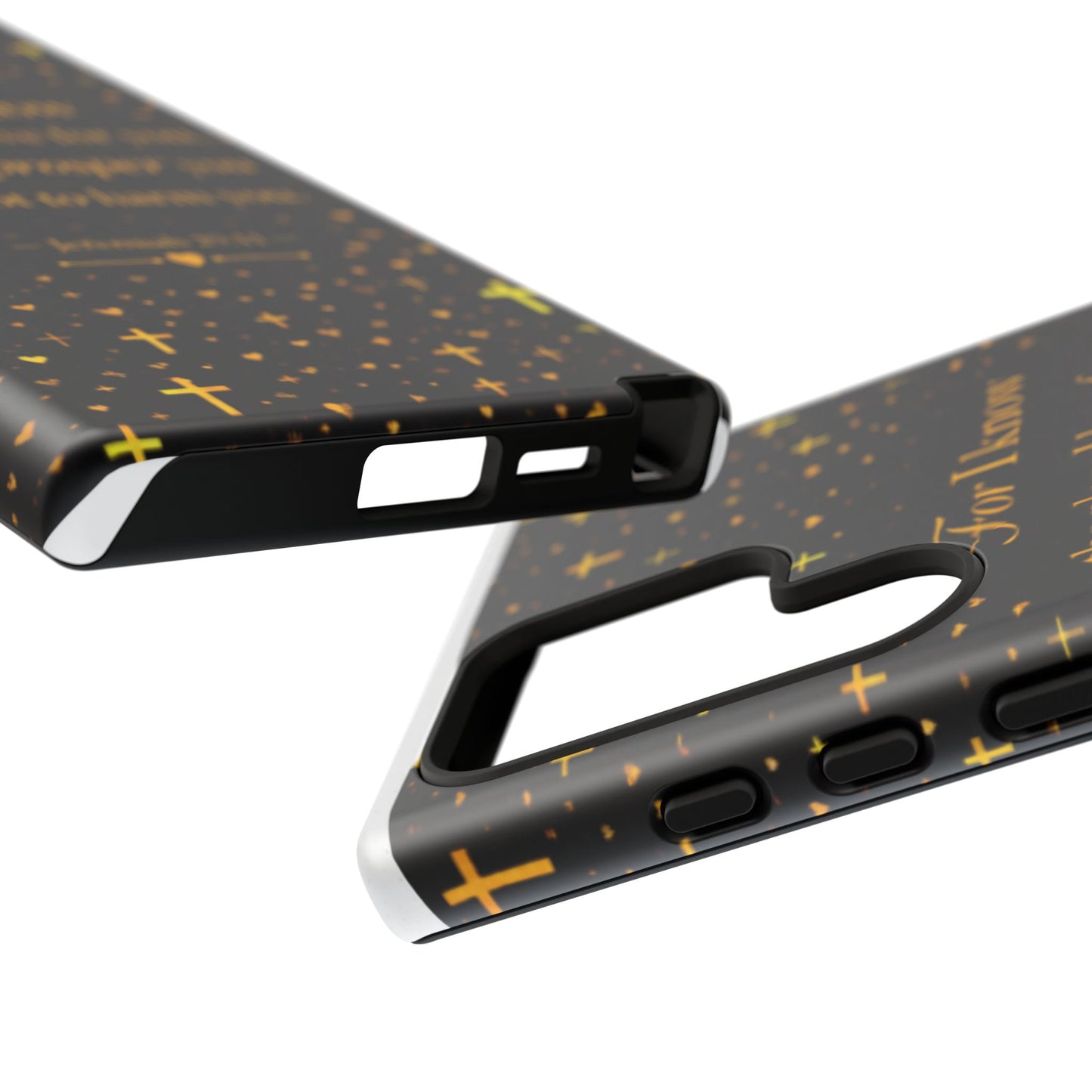 Phone Case — "For I Know" Jeremiah 29:11 Gold Cross Christian Tough Case