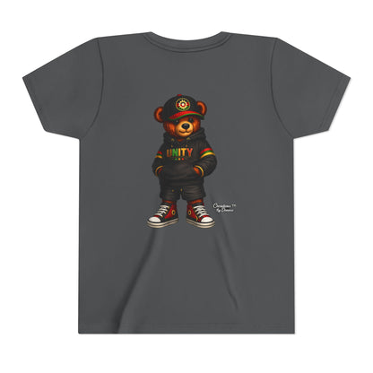 Youth T‑Shirt — Cool Bear Graphic Tee with 'UNITY' Hoodie Design