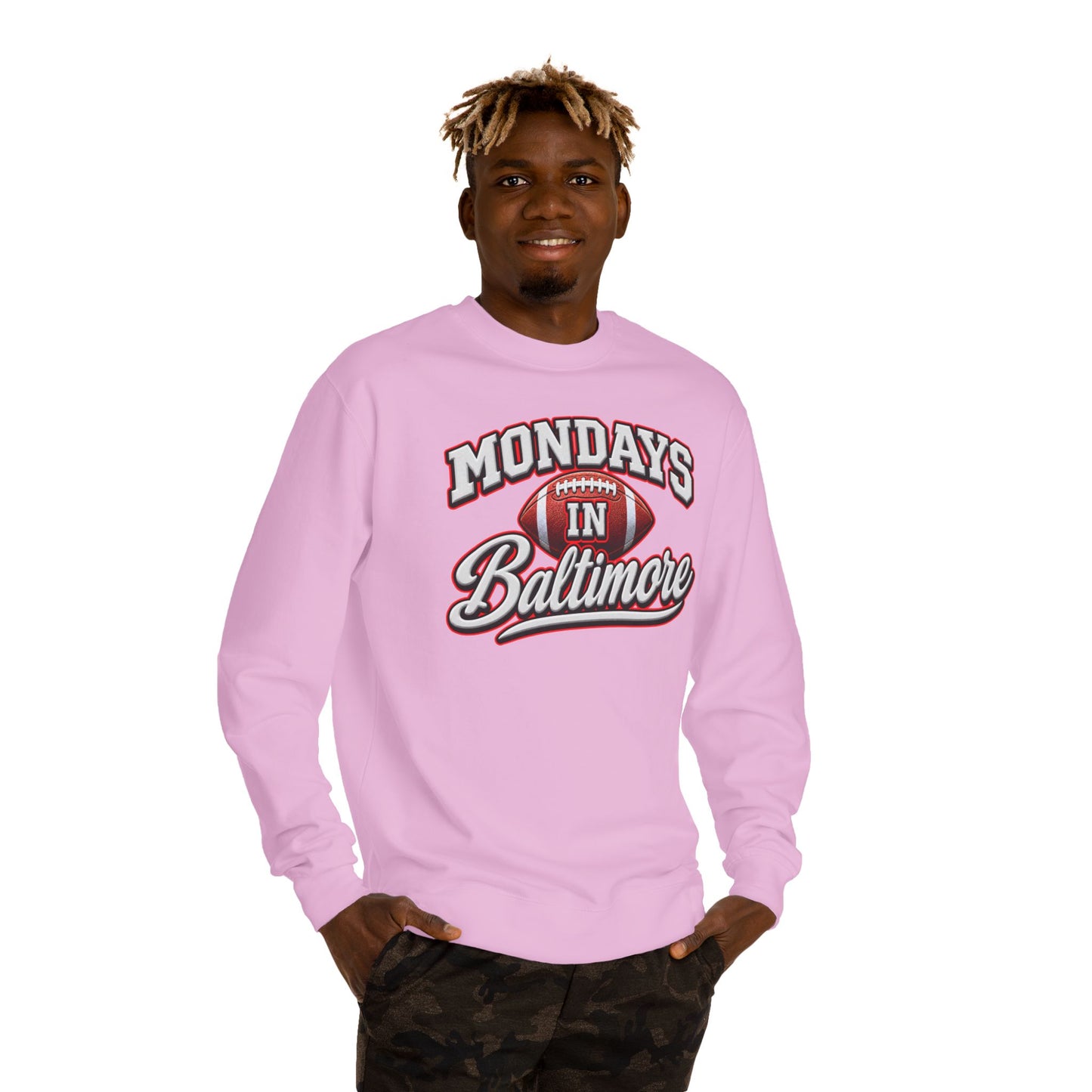 Mondays In Baltimore Football Sweatshirt – Retro Sport Crewneck