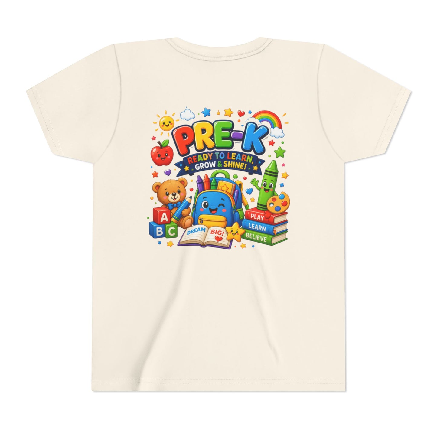 Pre-K Ready To Learn Kids T-Shirt — Colorful Preschool Back-to-School Tee