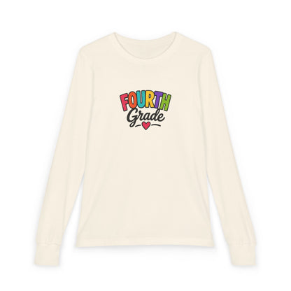 Fourth Grade Long Sleeve Tee — Colorful Kids School Shirt