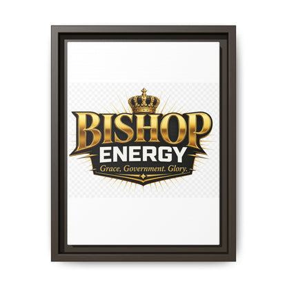 Framed Canvas Art - "Bishop Energy" Gold Crown Logo (Matte)