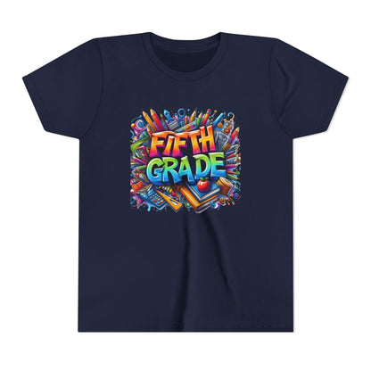 Fifth Grade Kid's Tee - Colorful School Supplies Back to School T-Shirt