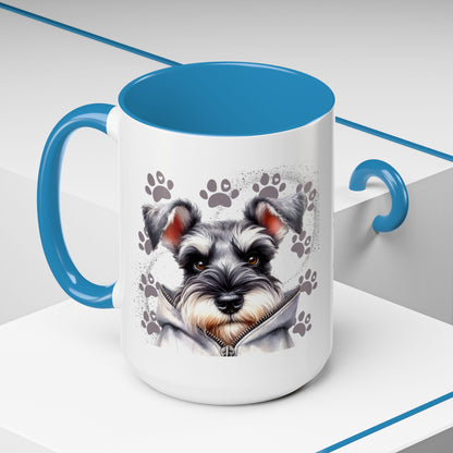 Schnauzer Paw Print Accent Coffee Mug (11/15oz)
