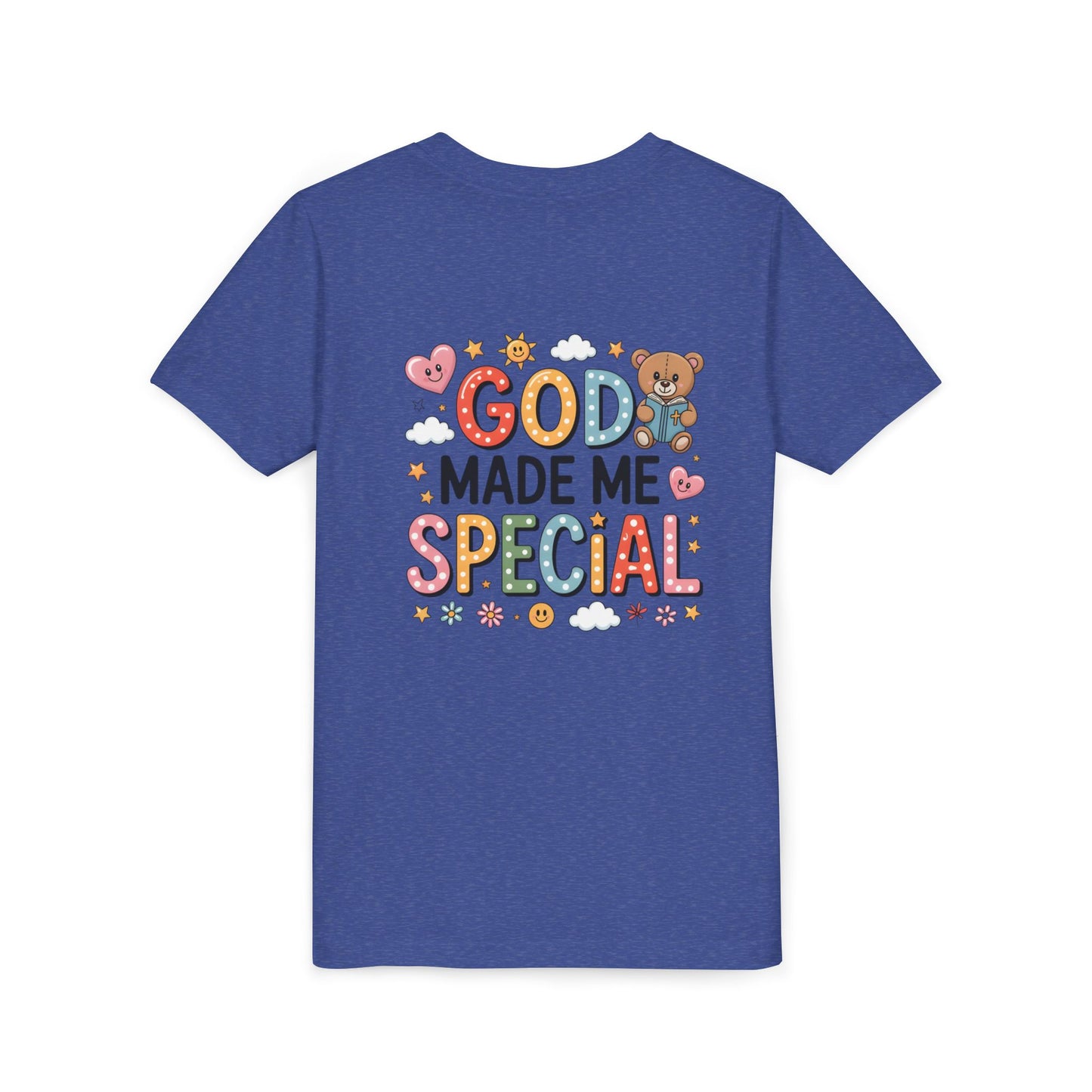 Youth Tee — "God Made Me Special" Cute Christian Kids T-Shirt