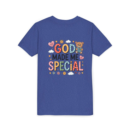 Youth Tee — "God Made Me Special" Cute Christian Kids T-Shirt