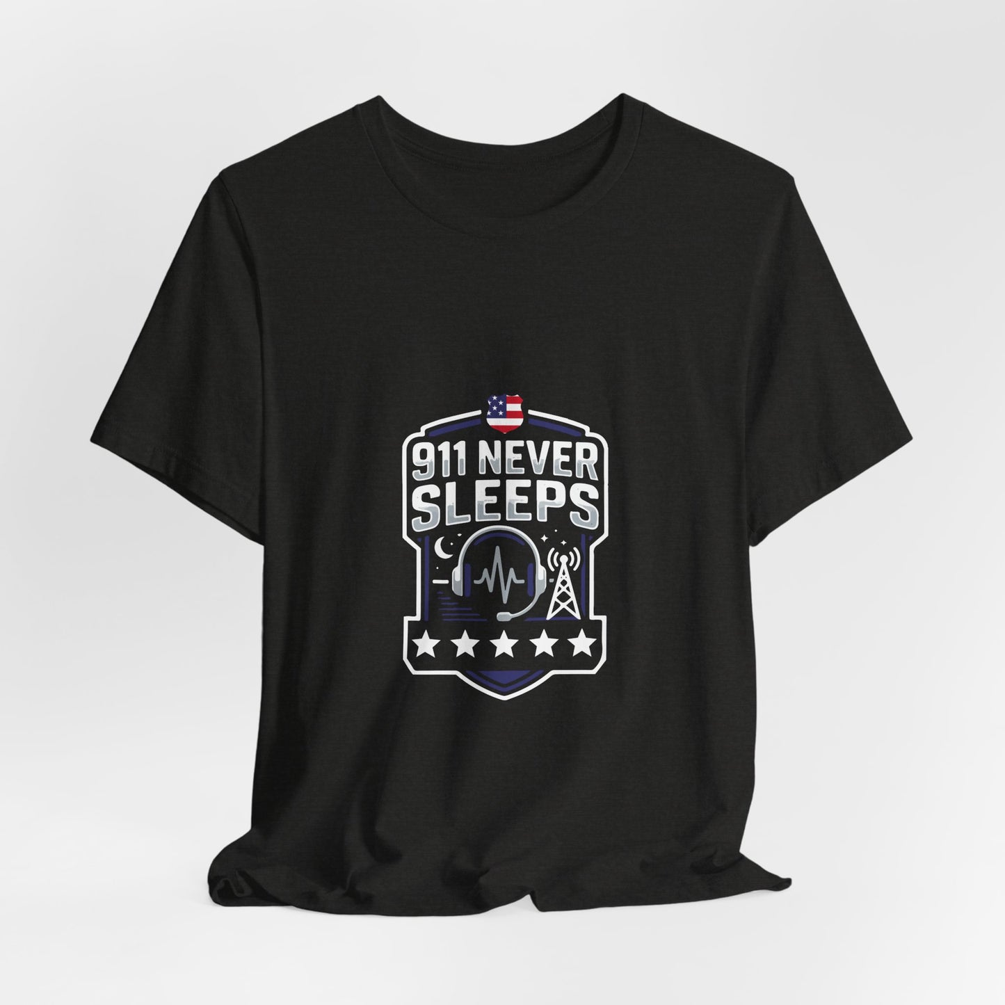 911 Never Sleeps T‑Shirt — Emergency Responder Tribute Tee