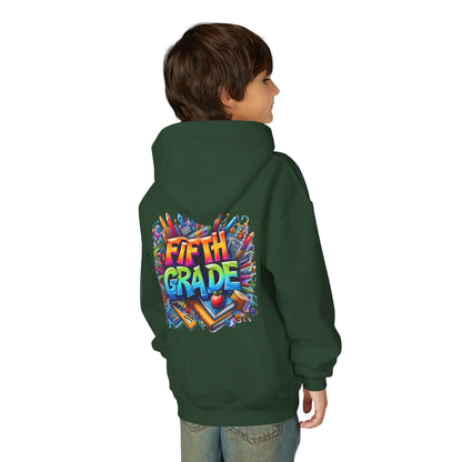 Fifth Grade Kids Hoodie - Colorful School Supplies Back-to-School Sweatshirt