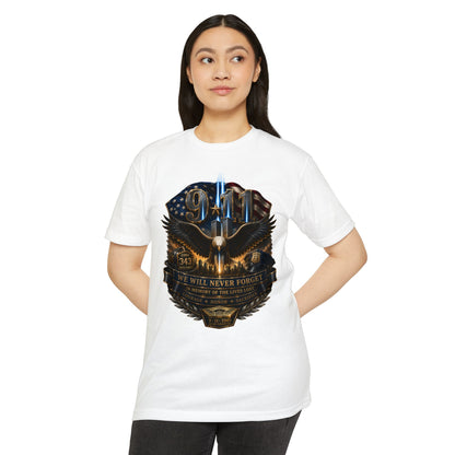 9/11 Remembrance T-Shirt — "We Will Never Forget" Tribute Tee
