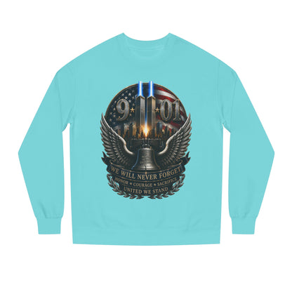 9/11 Memorial Sweatshirt — We Will Never Forget Tribute Crewneck