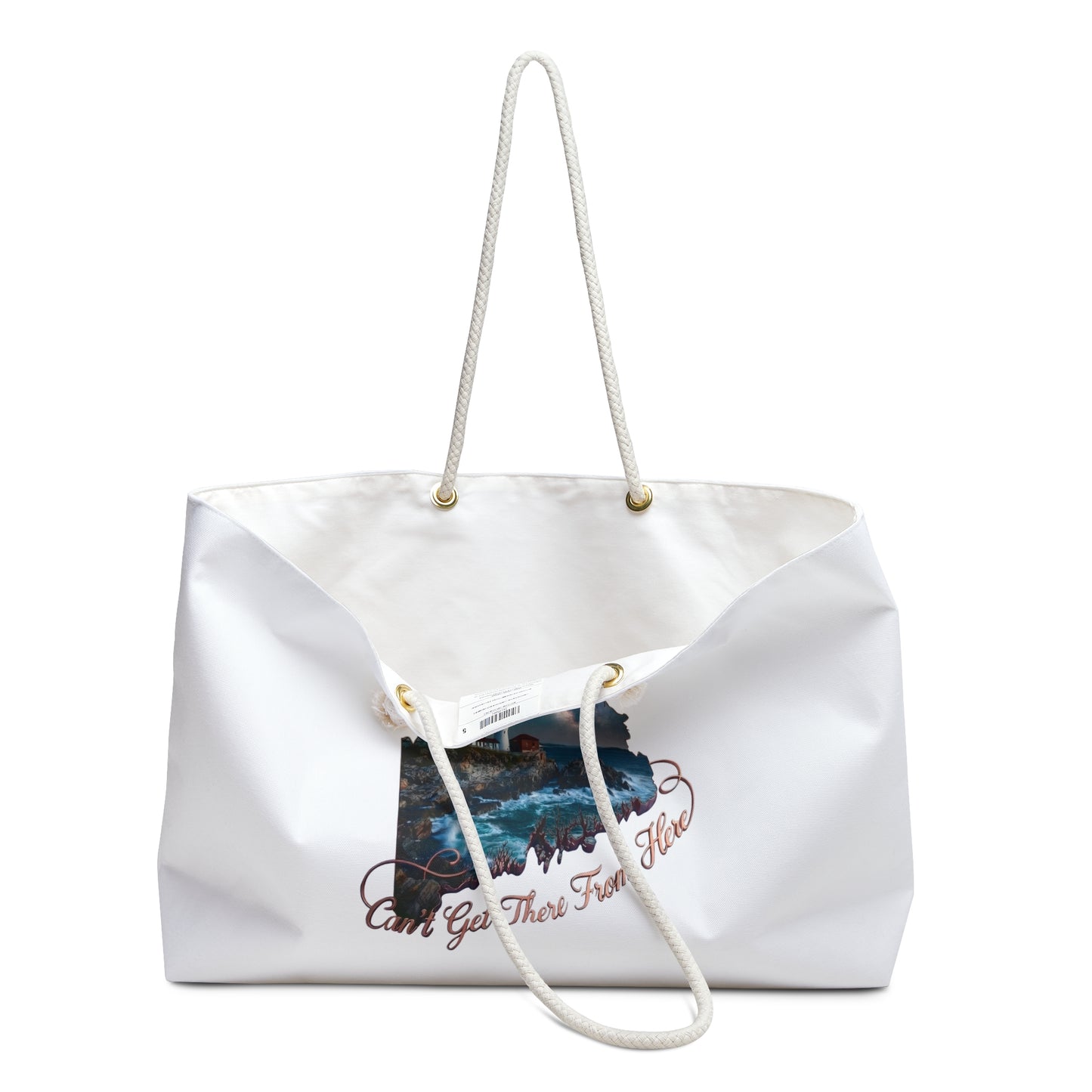 Maine Lighthouse Weekender Bag – 'Can Get There From Here' Coastal Travel Tote