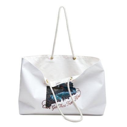 Maine Lighthouse Weekender Bag – 'Can Get There From Here' Coastal Travel Tote