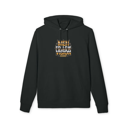 Men Follow Vision Bishop Hoodie — Motivational Christian Graphic Hoodie