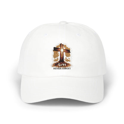 Dad Cap — Grunge Cross 'Never Forget' Embroidered Baseball Hat