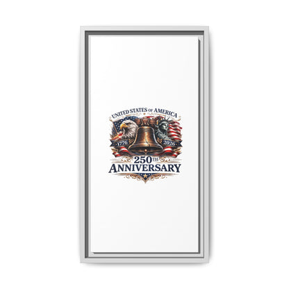 250th Anniversary Framed Canvas - United States of America Patriotic Liberty Bell Print